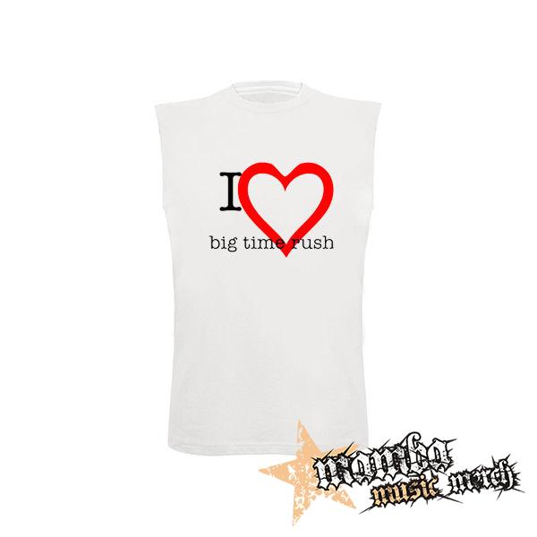 I LOVE BIG TIME RUSH - biele pánske tričko bez rukávov