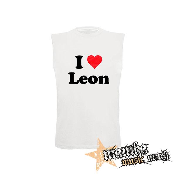 I LOVE LEON - biele pánske tričko bez rukávov