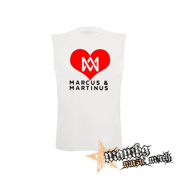 I LOVE MARCUS & MARTINUS - Motive 2 - biele pánske tričko bez rukávov