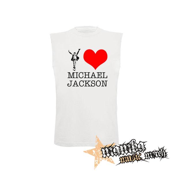 I LOVE MICHAEL JACKSON - biele pánske tričko bez rukávov