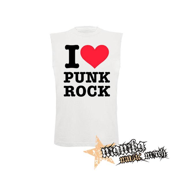 I LOVE PUNKROCK - biele pánske tričko bez rukávov