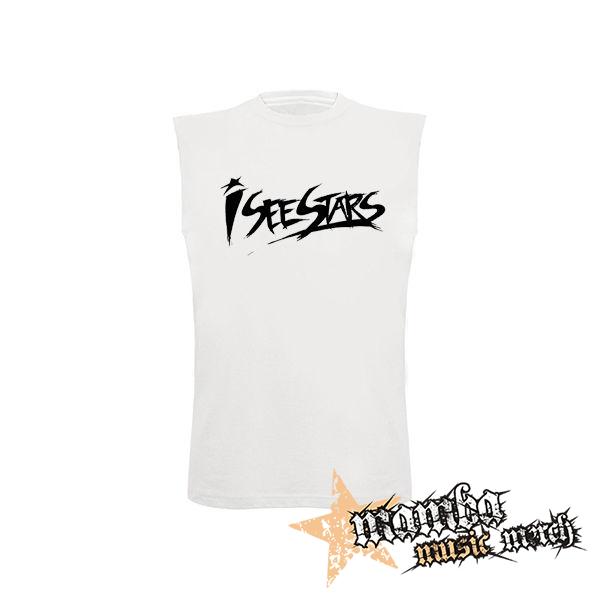 I SEE STARS - Logo - biele pánske tričko bez rukávov