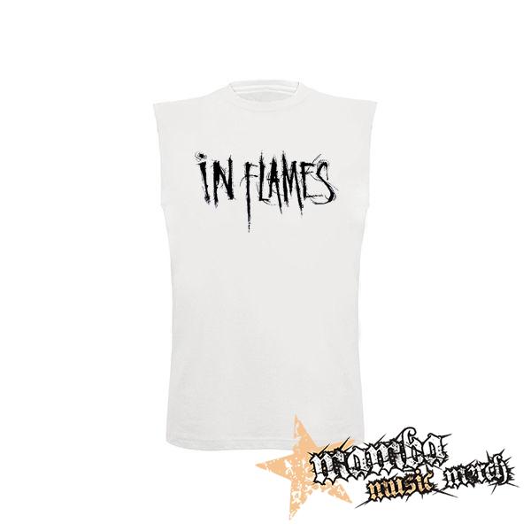 IN FLAMES - Logo - biele pánske tričko bez rukávov