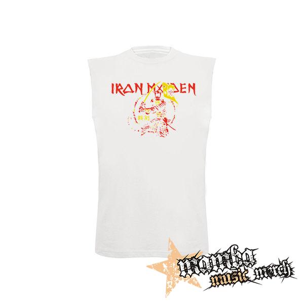 IRON MAIDEN - Red Yellow Senjutsu Samurai - biele pánske tričko bez rukávov