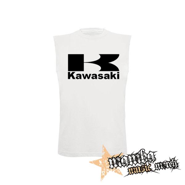 KAWASAKI - Logo Black - biele pánske tričko bez rukávov