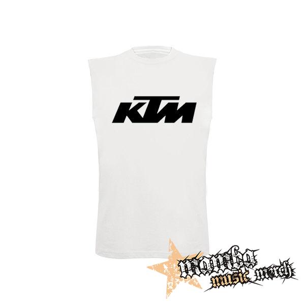 KTM - Logo - biele pánske tričko bez rukávov