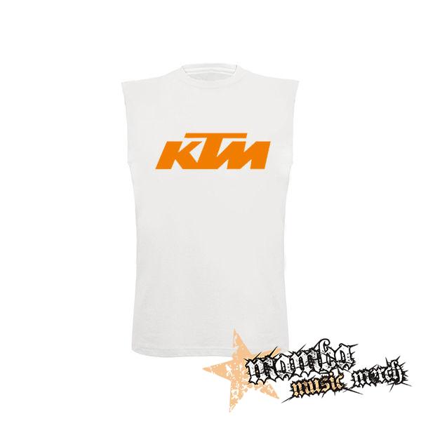 KTM - Orange Logo - biele pánske tričko bez rukávov