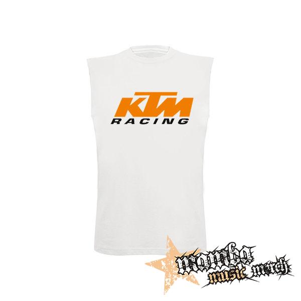 KTM RACING - Logo - biele pánske tričko bez rukávov