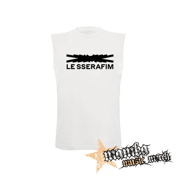 LE SSERAFIM - Logo Black - biele pánske tričko bez rukávov