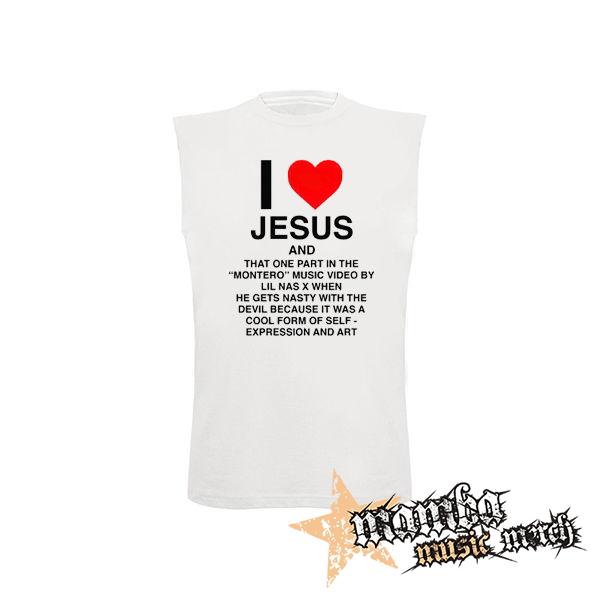 LIL NAS X - I Love Jesus - biele pánske tričko bez rukávov