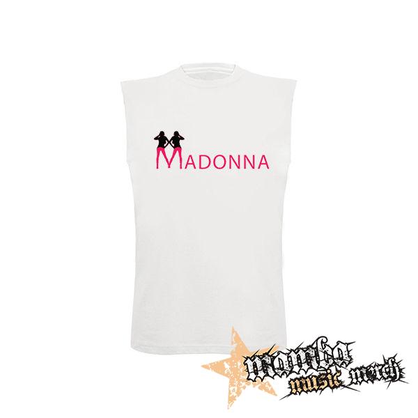 MADONNA - Logo Color - biele pánske tričko bez rukávov