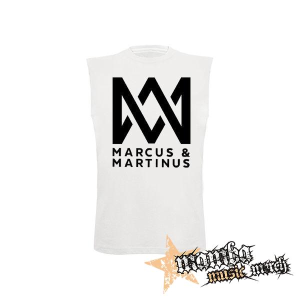 MARCUS & MARTINUS - Logo - biele pánske tričko bez rukávov