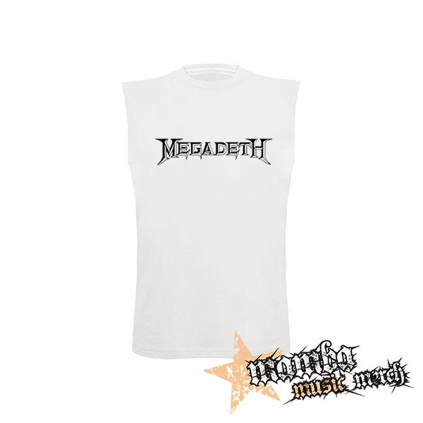 MEGADETH - Logo - biele pánske tričko bez rukávov