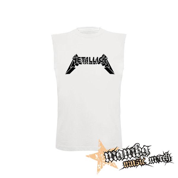 METALLICA - Master Of Puppets Logo 2 - biele pánske tričko bez rukávov