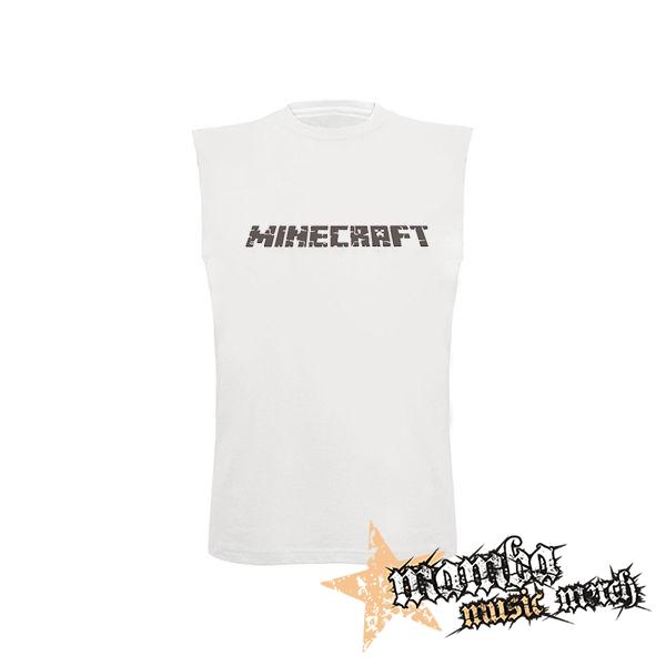 MINECRAFT - Logo 3 - biele pánske tričko bez rukávov