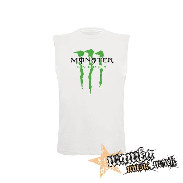MONSTER ENERGY - Logo Crest - biele pánske tričko bez rukávov