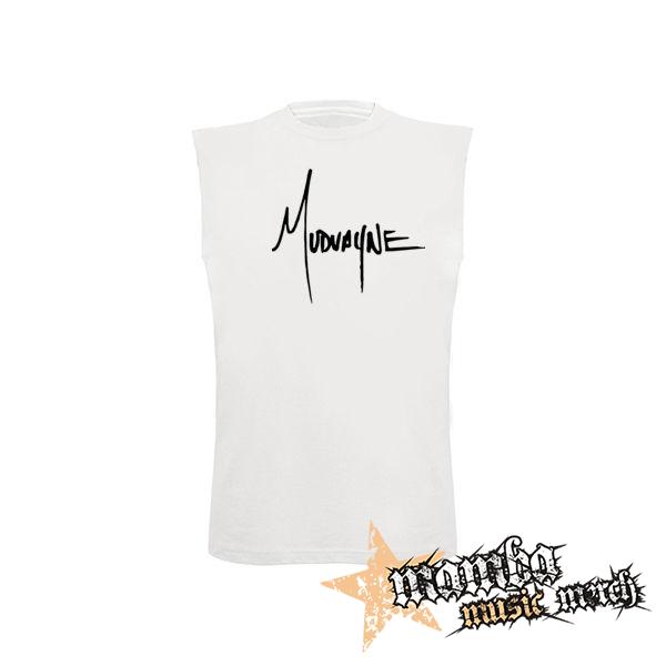 MUDVAYNE - Logo - biele pánske tričko bez rukávov