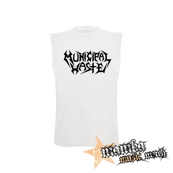 MUNICIPAL WASTE - Logo Black - biele pánske tričko bez rukávov