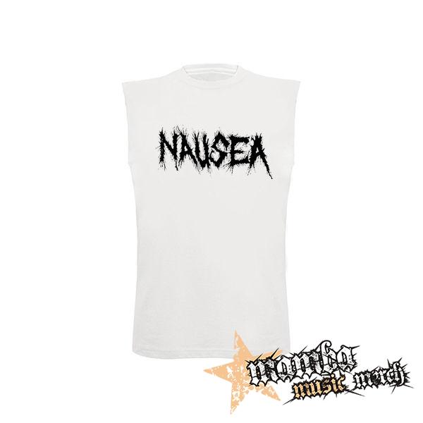 NAUSEA - Logo - biele pánske tričko bez rukávov