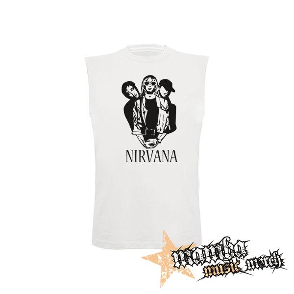 NIRVANA - Band Graffiti Poster - biele pánske tričko bez rukávov