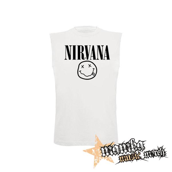 NIRVANA - Big Smile Motive 2 - biele pánske tričko bez rukávov