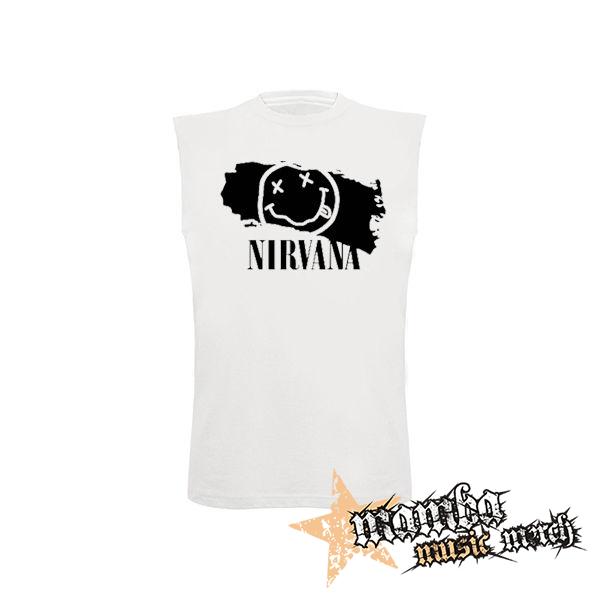 NIRVANA - Smile - biele pánske tričko bez rukávov