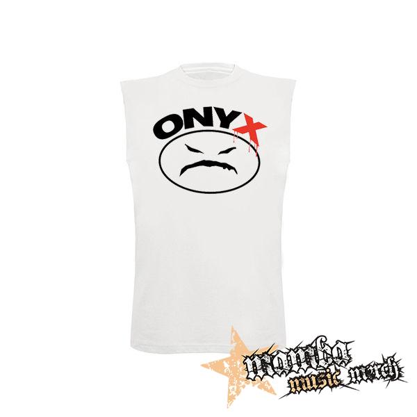 ONYX - Logo - biele pánske tričko bez rukávov