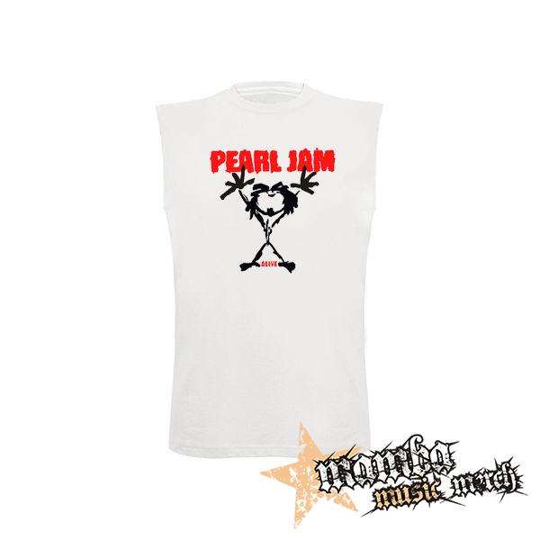 PEARL JAM - Alive Red Black - biele pánske tričko bez rukávov