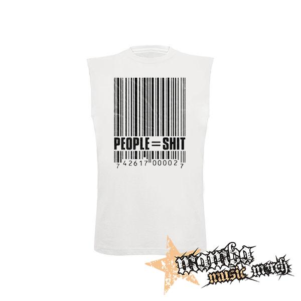 PEOPLE SHIT - biele pánske tričko bez rukávov