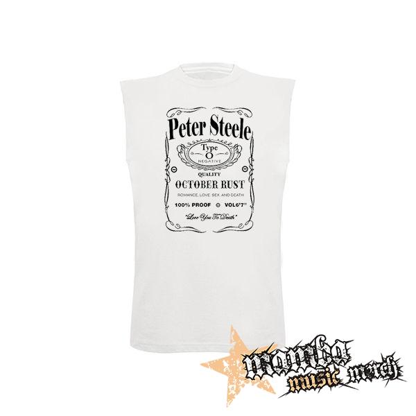 PETER STEELE - Jack Daniels Crest - biele pánske tričko bez rukávov