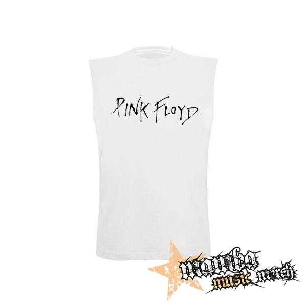 PINK FLOYD - Logo - biele pánske tričko bez rukávov