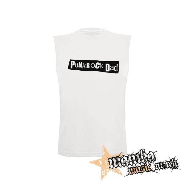 PUNKROCK DAD - biele pánske tričko bez rukávov