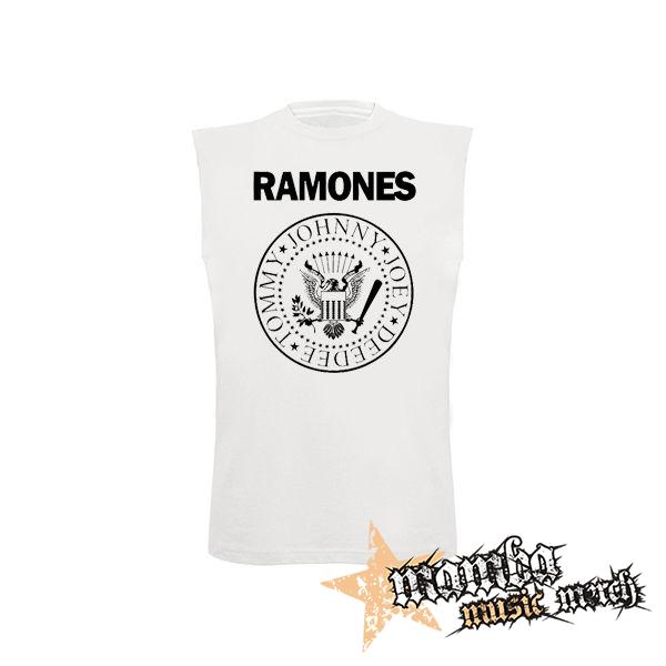 RAMONES - biele pánske tričko bez rukávov