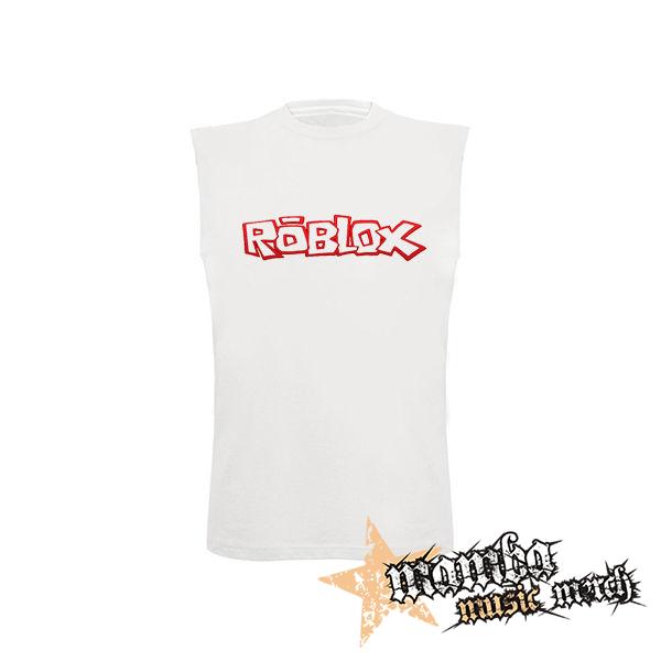 ROBLOX - Logo Red White - biele pánske tričko bez rukávov