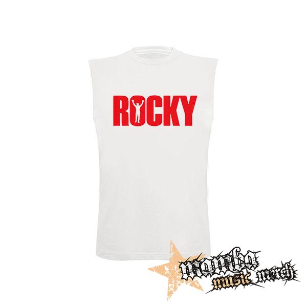 ROCKY - Red Rocky Balboa Movie Logo - biele pánske tričko bez rukávov