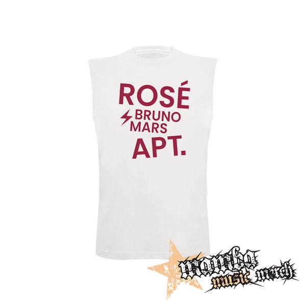 ROSÉ & BRUNO MARS - APT - Pink  Motive 2 - biele pánske tričko bez rukávov