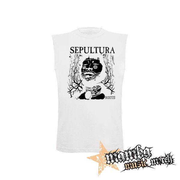 SEPULTURA - Roots Bloody Black - biele pánske tričko bez rukávov