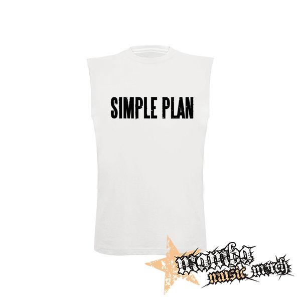 SIMPLE PLAN - Logo - biele pánske tričko bez rukávov