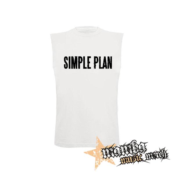 SIMPLE PLAN - biele pánske tričko bez rukávov