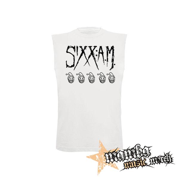 SIXX AM - Logo - biele pánske tričko bez rukávov