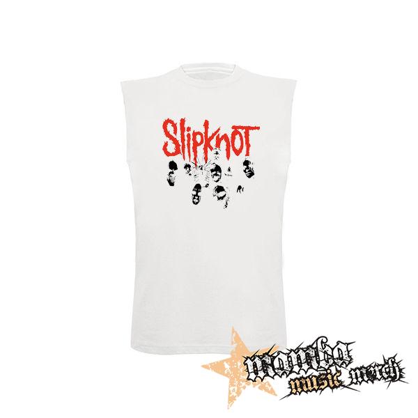 SLIPKNOT - Band - biele pánske tričko bez rukávov