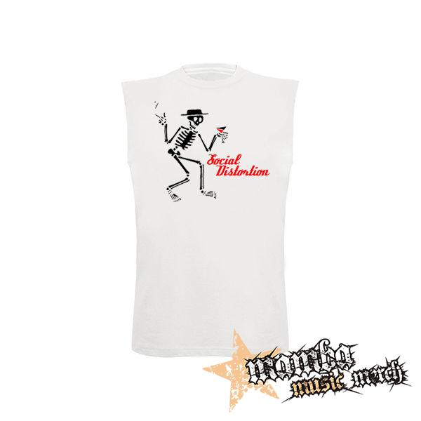 SOCIAL DISTORTION - Skeleton & Logo - biele pánske tričko bez rukávov