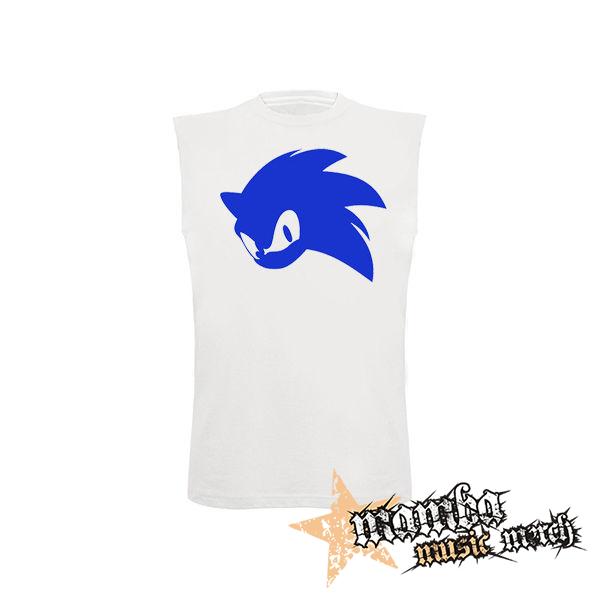 SONIC THE HEDGEHOG - Face - biele pánske tričko bez rukávov