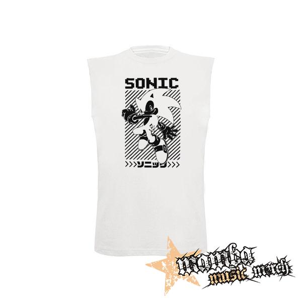 SONIC THE HEDGEHOG - Ježko Sonic - biele pánske tričko bez rukávov