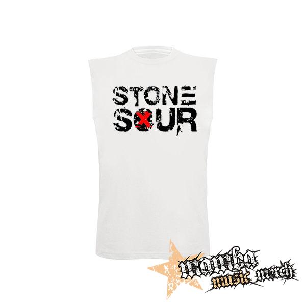 STONE SOUR - Logo - biele pánske tričko bez rukávov