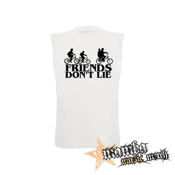 STRANGER THINGS - Friends Don't Lie - biele pánske tričko bez rukávov