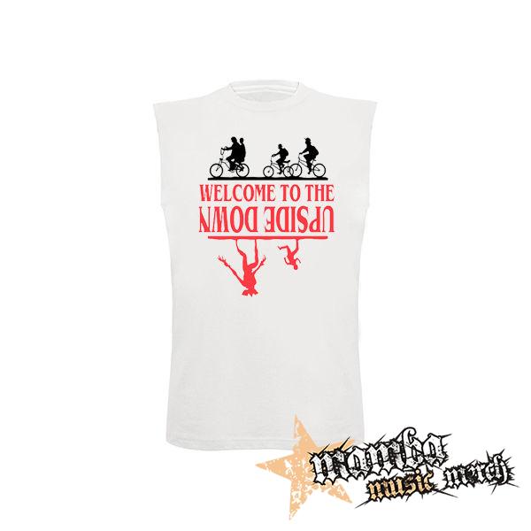 STRANGER THINGS - Welcome To The Upside Down - biele pánske tričko bez rukávov