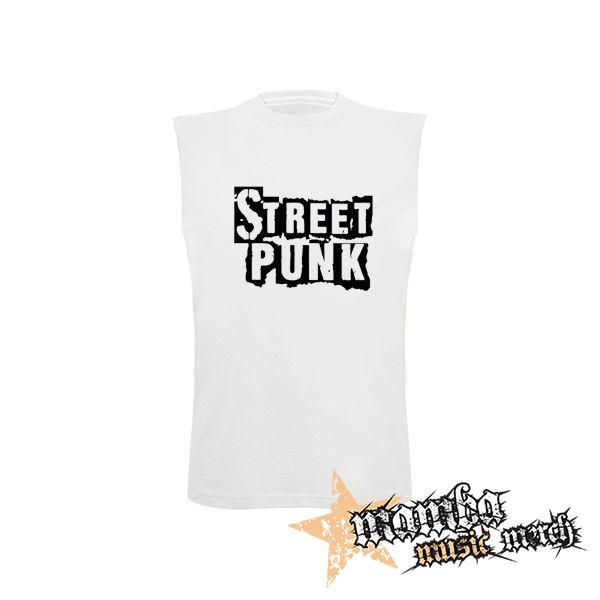 STREET PUNK - Logo - biele pánske tričko bez rukávov