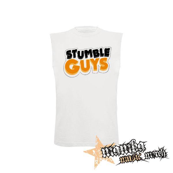 STUMBLE GUYS - Logo - biele pánske tričko bez rukávov