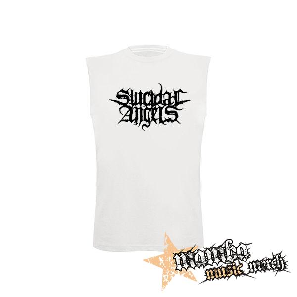 SUICIDAL ANGELS - Logo - biele pánske tričko bez rukávov